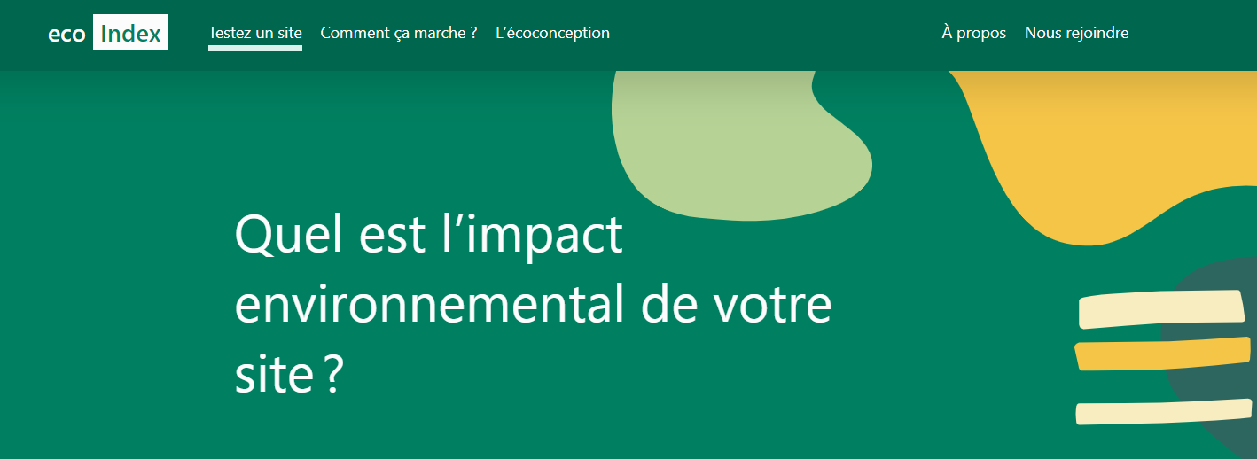 Page d'accueil du site Eco Index